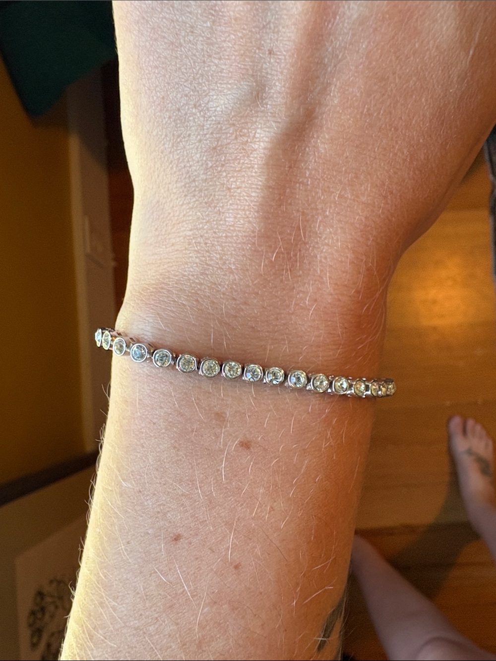 Swarovski Clear Crystal Tennis Bracelet in Silver Tone